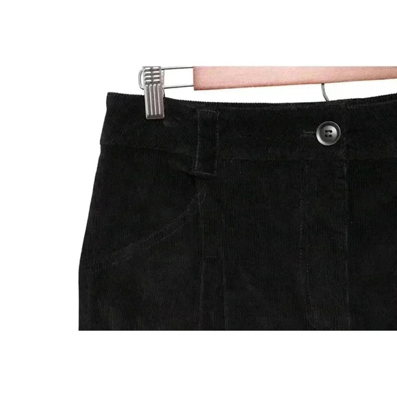 NWT Alison Sheri Corduroy Pants Small Pleated Straight Leg Academia Preppy Black - Picture 5 of 12